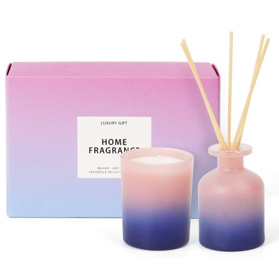In Stock Handmade Custom Pink Gradient Color Decorative Scented Candle Gift Set