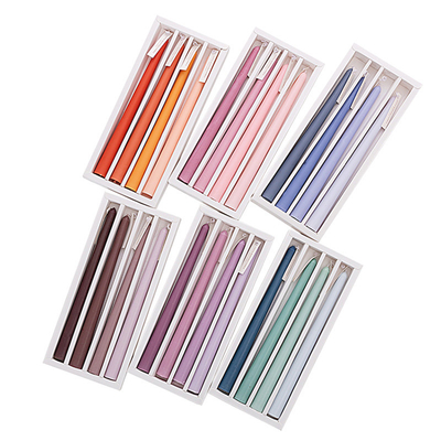 Handmade Smokeless Gradient Color Tall Taper Dinner Wax Scented Candles With Cotton Wicks