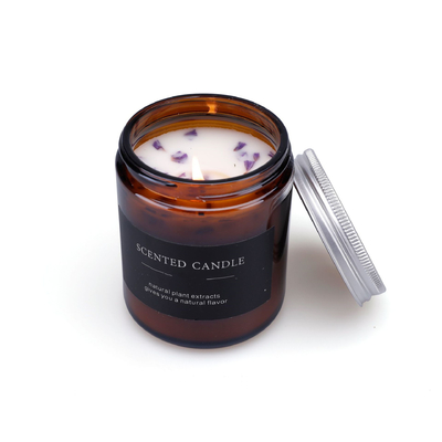 Eco Friendly Private Label Essential Oil Candles Amber Glass Candle 4 Oz
