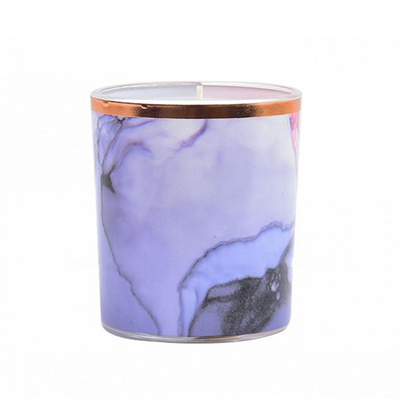 Scented Marble Pillar Candles Organic Soy Candles With Wood Wick