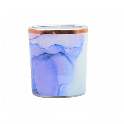 Scented Marble Pillar Candles Organic Soy Candles With Wood Wick