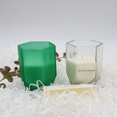 Aroma Home Soy Wax Scented Candle With Customized Hexagon Candle Jar For Home Decoration
