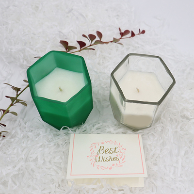Aroma Home Soy Wax Scented Candle With Customized Hexagon Candle Jar For Home Decoration