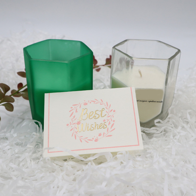 Aroma Home Soy Wax Scented Candle With Customized Hexagon Candle Jar For Home Decoration