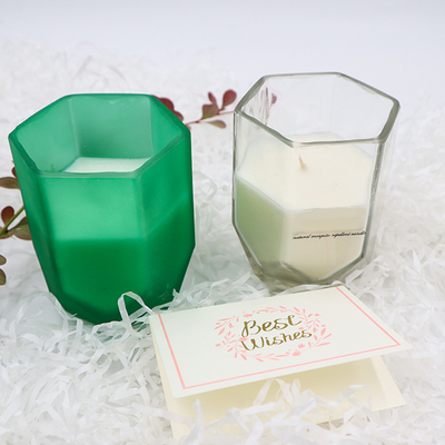 Aroma Home Soy Wax Scented Candle With Customized Hexagon Candle Jar For Home Decoration