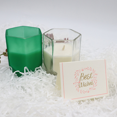 Aroma Home Soy Wax Scented Candle With Customized Hexagon Candle Jar For Home Decoration