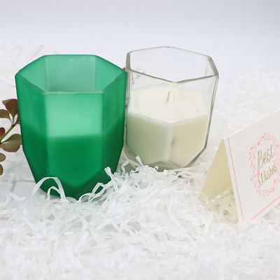 Aroma Home Soy Wax Scented Candle With Customized Hexagon Candle Jar For Home Decoration