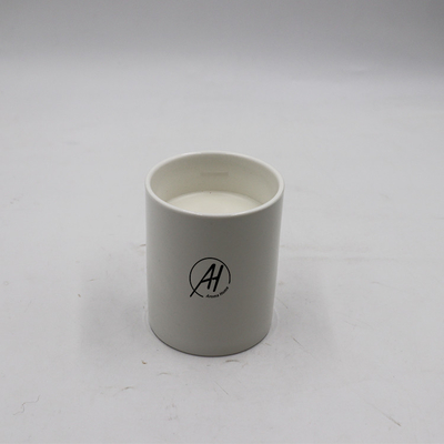 Aroma Sensation Scented White Ceramic Candle With Wood Wick