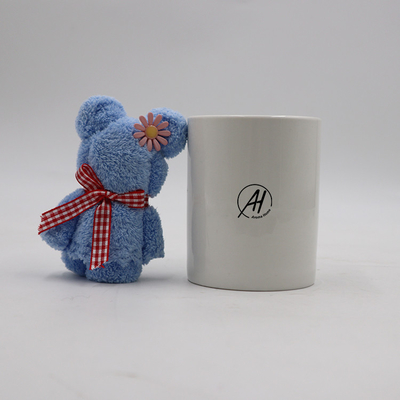 Aroma Sensation Scented White Ceramic Candle With Wood Wick