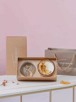 Aroma Home Luxury Soy Wax Custom Scented Candle With Glass Lid