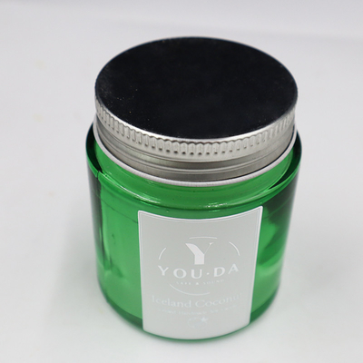 Soy Wax Scented Homemade Mason Jar Candles Coconut Oil In Green Glass