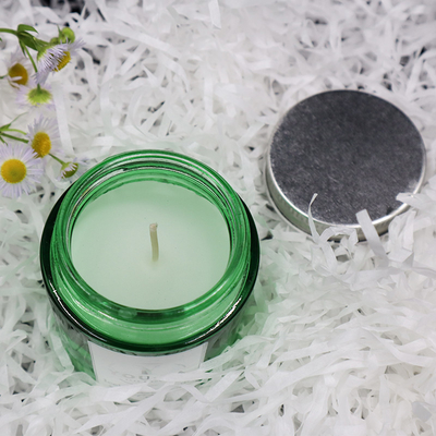 Soy Wax Scented Homemade Mason Jar Candles Coconut Oil In Green Glass