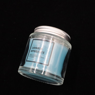 12 oz Homemade Blue Glass Jam Jar Candles Lavender Scented for bedroom bathroom