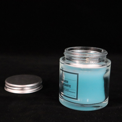 12 oz Homemade Blue Glass Jam Jar Candles Lavender Scented for bedroom bathroom