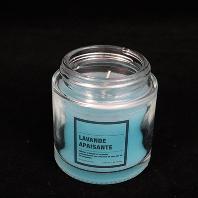 12 oz Homemade Blue Glass Jam Jar Candles Lavender Scented for bedroom bathroom