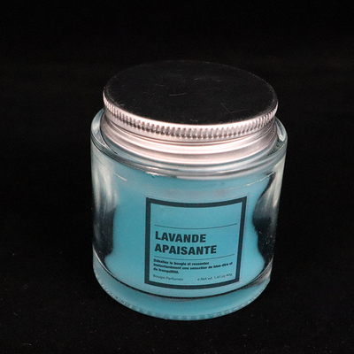 12 oz Homemade Blue Glass Jam Jar Candles Lavender Scented for bedroom bathroom