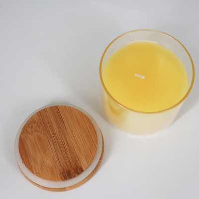 2022 Aroma Home Luxury Colorful Glass Soy Wax Scented Candle With Wood Lid