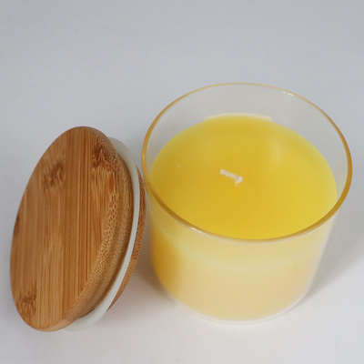 2022 Aroma Home Luxury Colorful Glass Soy Wax Scented Candle With Wood Lid