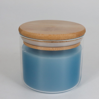 2022 Aroma Home Luxury Colorful Glass Soy Wax Scented Candle With Wood Lid