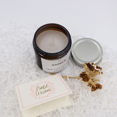 ODM Amber Glass Canning Mason Jar Candle For Aromatherapy Focus