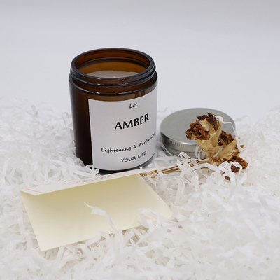 ODM Amber Glass Canning Mason Jar Candle For Aromatherapy Focus