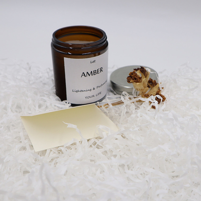 ODM Amber Glass Canning Mason Jar Candle For Aromatherapy Focus