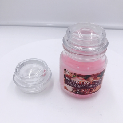Vegan Aromatherapy Pink Mason Jar Candle Rose Scented For Stress Relief
