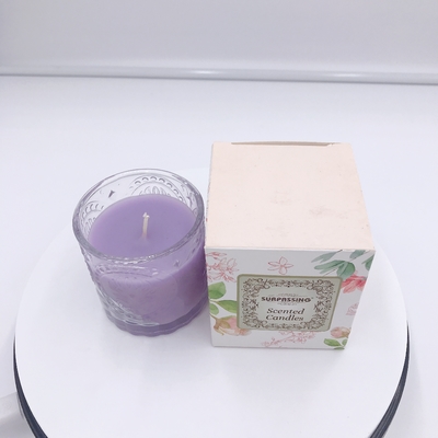 SGS Organic Purple Essential Oil Aroma Home Candle With Gift Box 120g