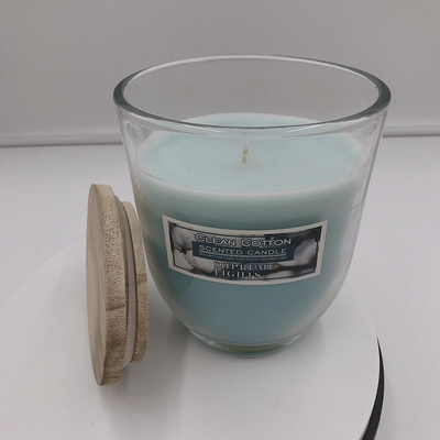 Blue Oval Glass Large Outdoor Citronella Candles For Bugs