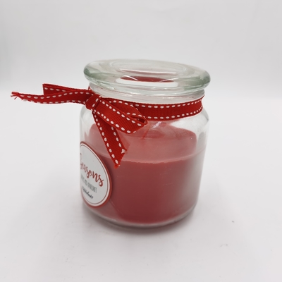 Personalised Red Paraffin Wax Essential Candle Light Jar Mason For Christmas