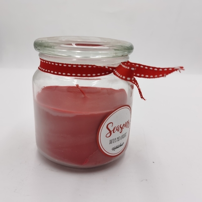 Personalised Red Paraffin Wax Essential Candle Light Jar Mason For Christmas