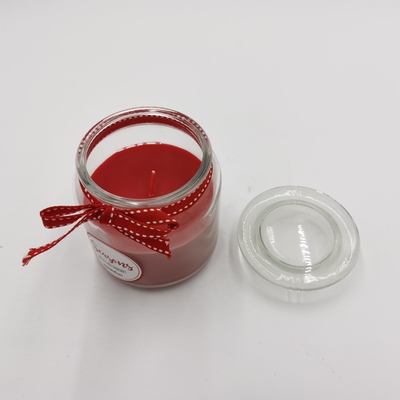 Personalised Red Paraffin Wax Essential Candle Light Jar Mason For Christmas