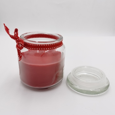Personalised Red Paraffin Wax Essential Candle Light Jar Mason For Christmas