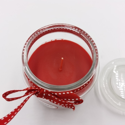 Personalised Red Paraffin Wax Essential Candle Light Jar Mason For Christmas