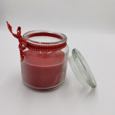 Personalised Red Paraffin Wax Essential Candle Light Jar Mason For Christmas