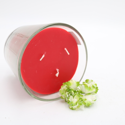 Aroma Home Custom Scented Red Simple Paraffin Candle In Slanted Glass