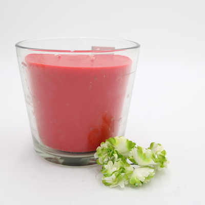 Aroma Home Custom Scented Red Simple Paraffin Candle In Slanted Glass