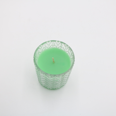 Custom 7.5oz Green Votive Glass Jar Scented Candle Soy Wax With Lids