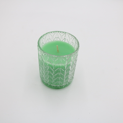 Custom 7.5oz Green Votive Glass Jar Scented Candle Soy Wax With Lids