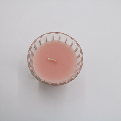 ODM 4oz Natural Pink Glass Jar Scented Candle For House Fragrance