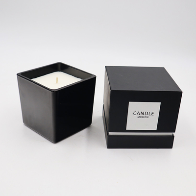 100 Percent Soy Black Square Glass Jar Scented Candle Lemon Verbena