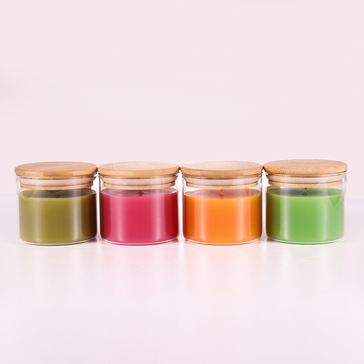 Natural Paraffin Wax Aromatherapy Aroma Light Candles 220G With Bamboo Lid