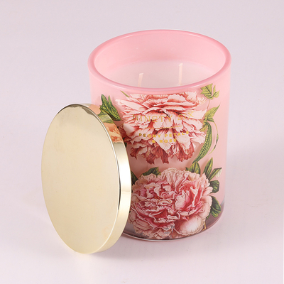 Pastel 14.5oz Glass Jar Scented Candle Eucalyptus Camellia With Customized Fragrance