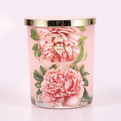 Pastel 14.5oz Glass Jar Scented Candle Eucalyptus Camellia With Customized Fragrance
