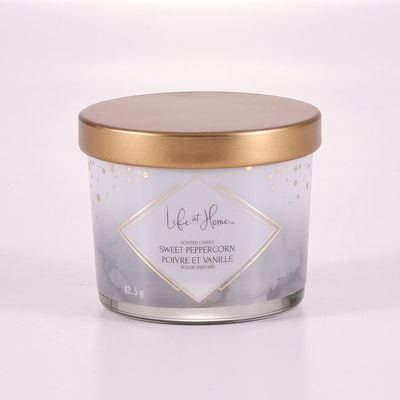 Custom Printed MSDS Mini 1.6oz Scented Cocktail Glass Candles Jar With Metal Lid