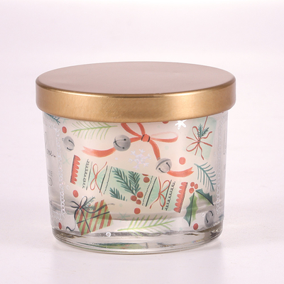 Custom Printed MSDS Mini 1.6oz Scented Cocktail Glass Candles Jar With Metal Lid