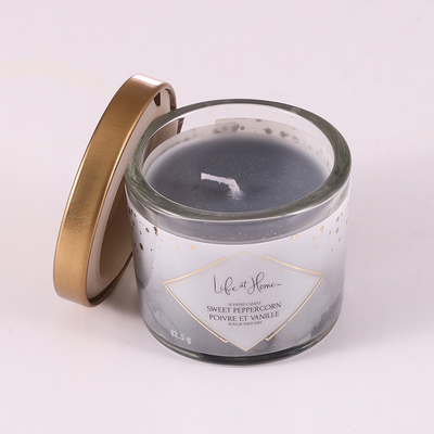 Custom Printed MSDS Mini 1.6oz Scented Cocktail Glass Candles Jar With Metal Lid