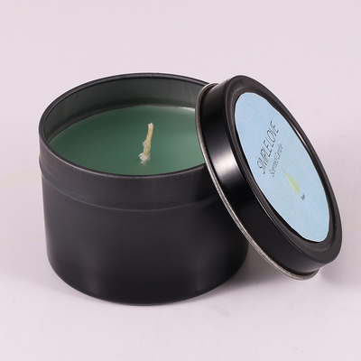 OEM 2 Oz Recycled Matte Black Tin Can Candle For Bedroom