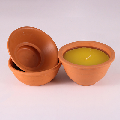 Indoor 7Oz Clay Pot Citronella Garden Candles For Mosquitoes