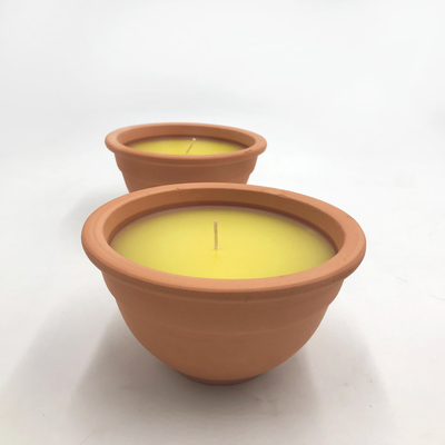 Indoor 7Oz Clay Pot Citronella Garden Candles For Mosquitoes